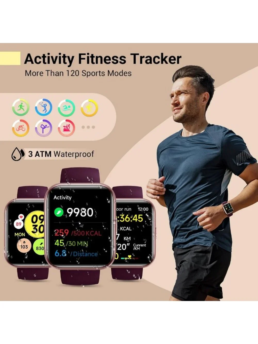 Stylish Fitness Smart Watch for Women - Heart Rate, Sleep Tracking, Alexa Alerts